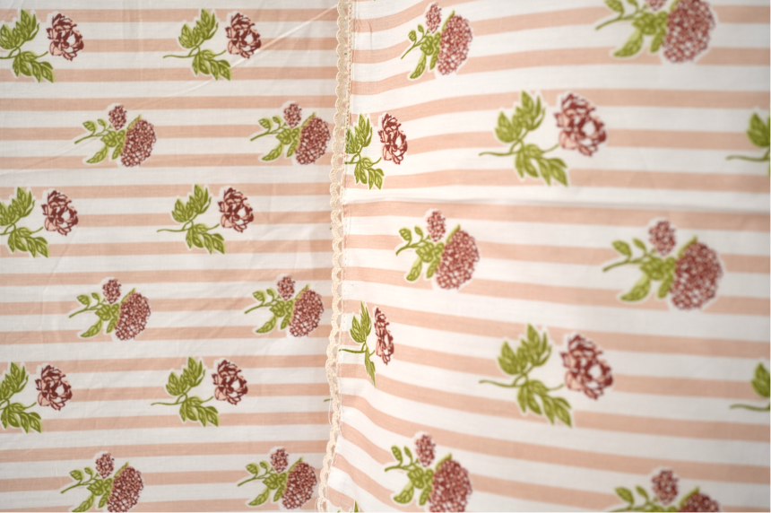 Posy Stripe Coral